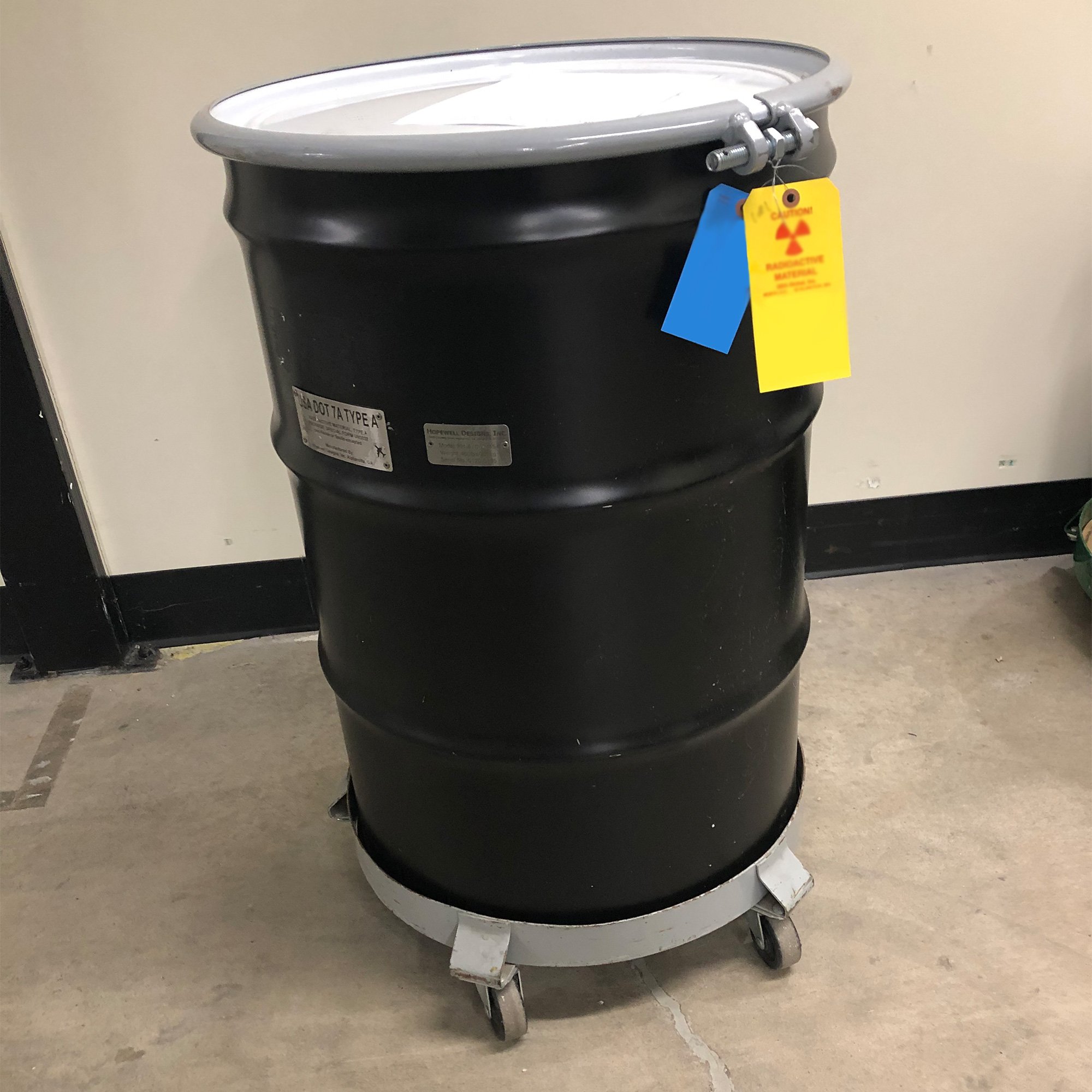 55 gallon container to hold multiple AmBe sources.