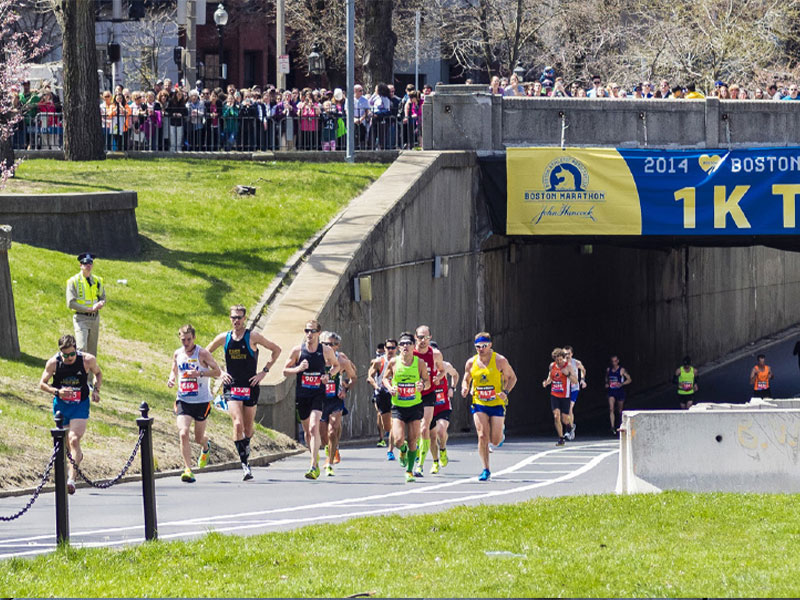 Boston marathon runners