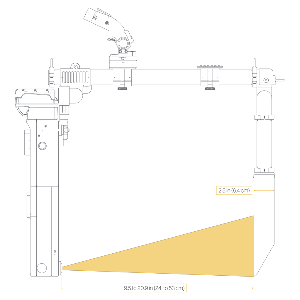 OV Security side view illustration with dimensions